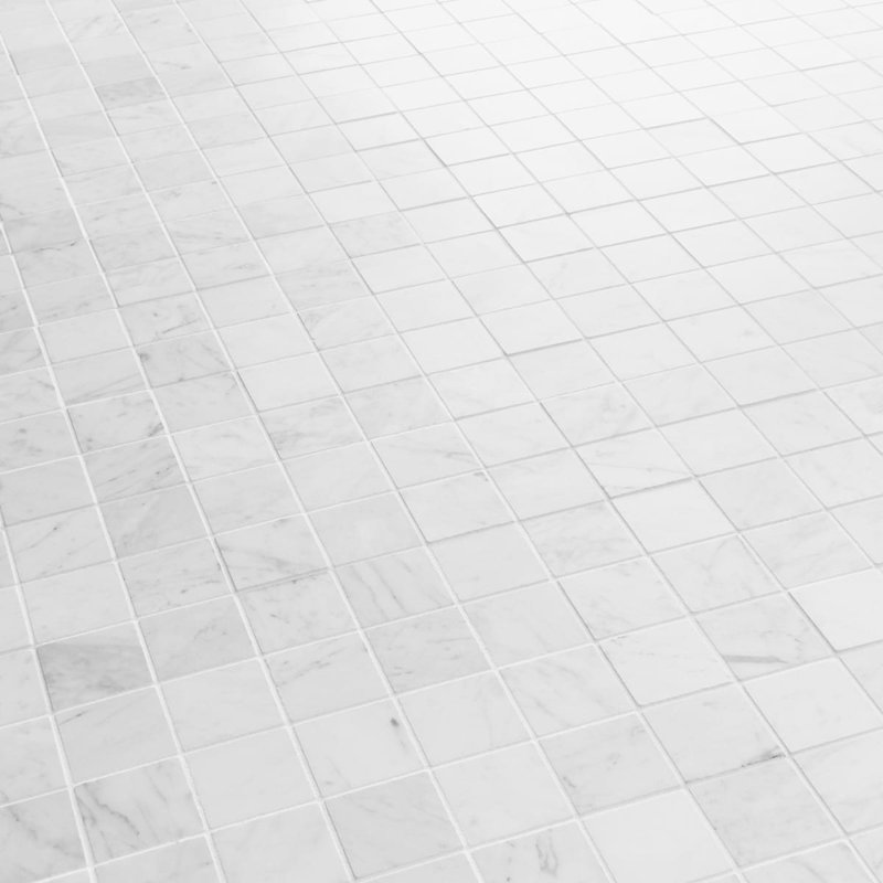 Carrara 1x6 Stacked Honed Marble Mosaic Floor and Wall Tile, 1.88" W x 1.88" L, Honed, Grid