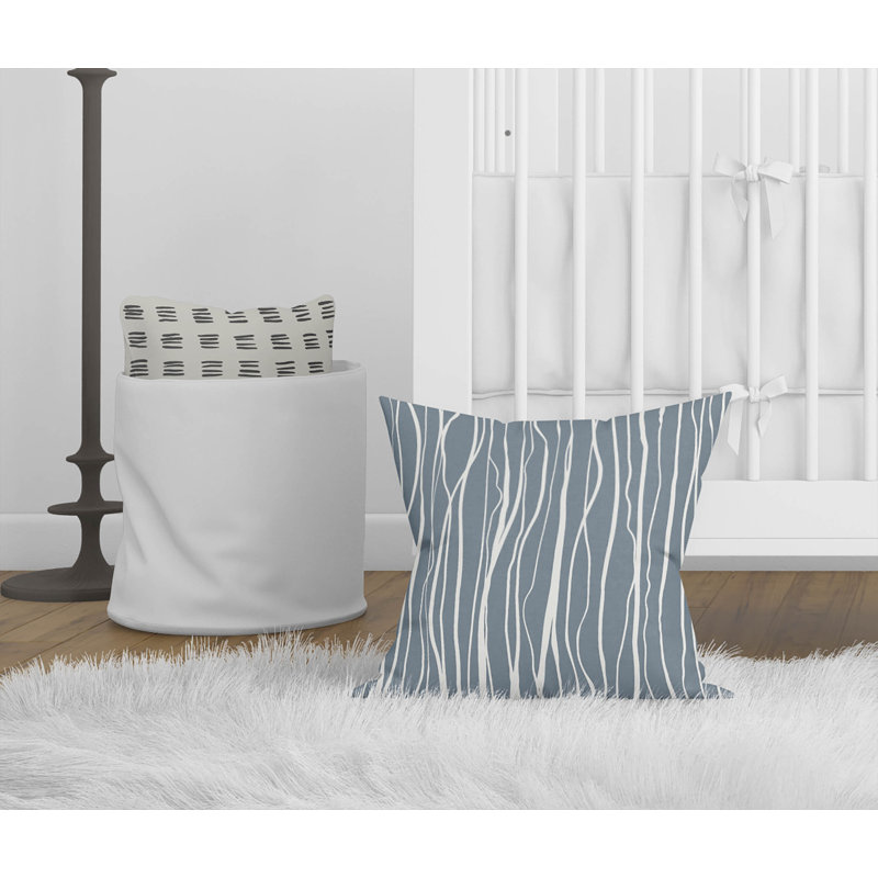 Coussin Legions, Rayures bleues, H 26 po x l 26 po