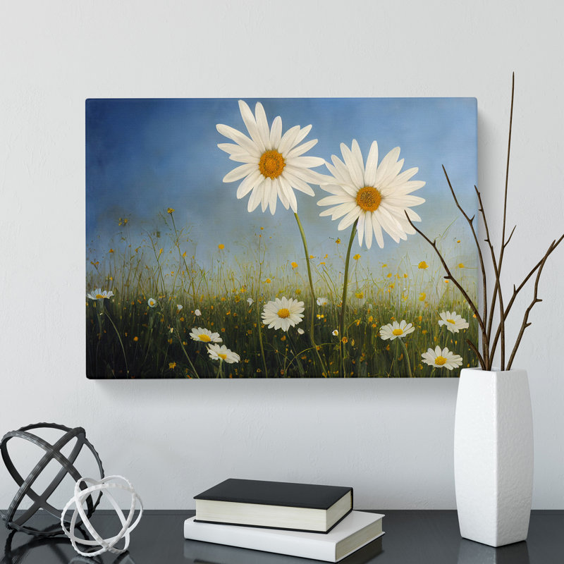 Engaging Daisy Flowers - Wrapped Canvas, 50cm H x 76cm W x 3cm D