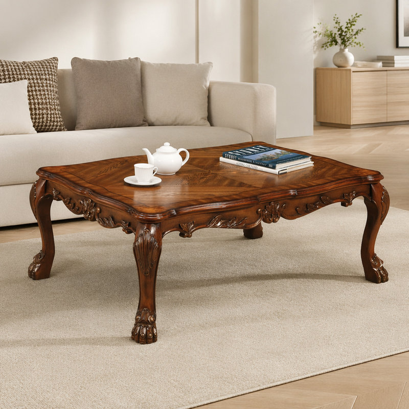 Solid Wood Single Coffee Table, 20.05" H x 47.5" W x 24" D