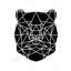 Geometric Bear Head Print On Canvas-98694046