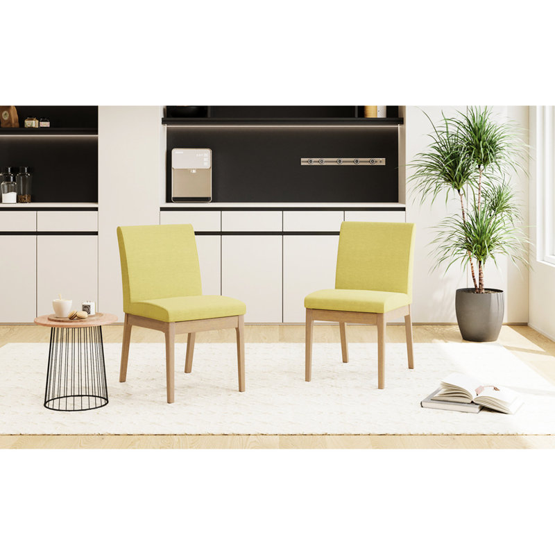 Ensemble de 2 chaises de salle à manger en tissu, chaise d'appoint, tissu Mid-Century