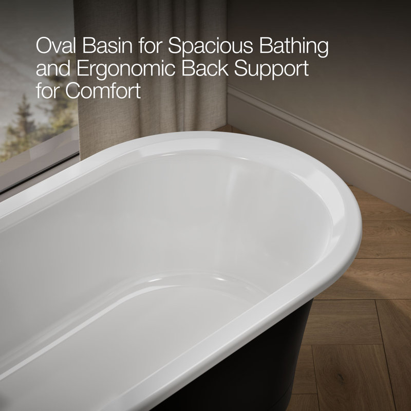 Volute 70-7/8 In. X 30-3/8 In. Freestanding Bath With Base