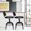 Uli Swivel Upholstered and Faux Leather Adjustable Height Bar Stool with Steel Frame