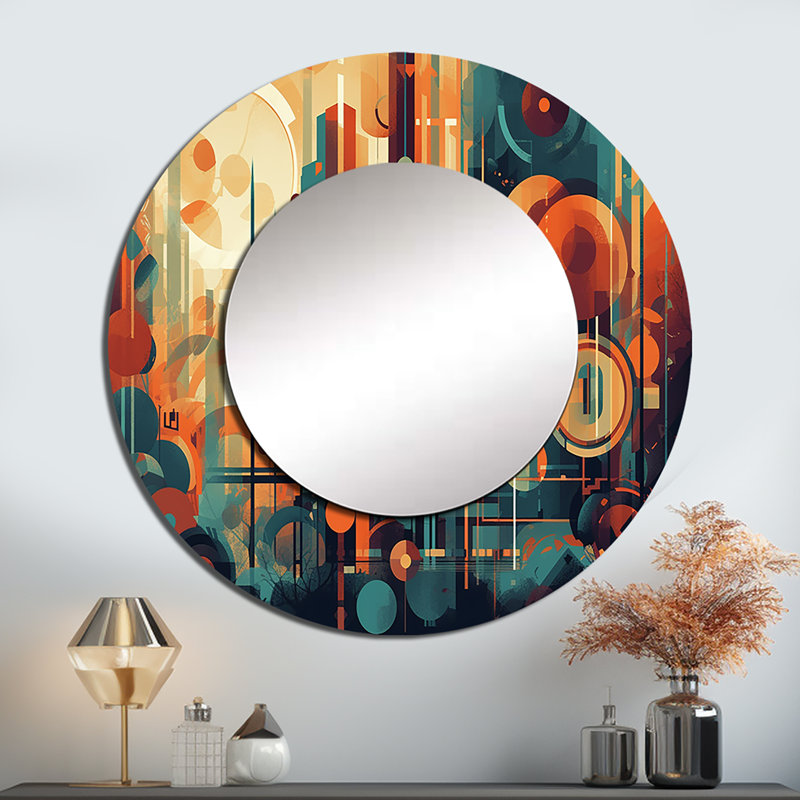 Sherrelle orange et bleu abstrait Nostalgie II, 23 po x 23 po