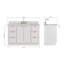 Meuble-lavabo simple 54 po en bois massif avec comptoir en marbre de Carrare blanc 1,5 po-120450966-120450960-120450962