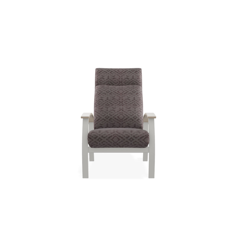 Chaise de patio inclinable avec coussins Askar, Frêne serein, Désert P60, Neige texturée