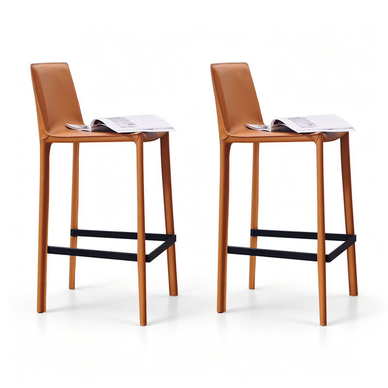 Chaise d'appoint orange à dossier solide (ensemble de 2), Orange, 39,37 po L