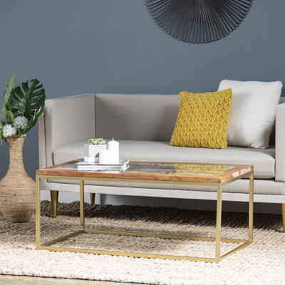 Adagio Acacia Laser Cut Coffee Table, Gold