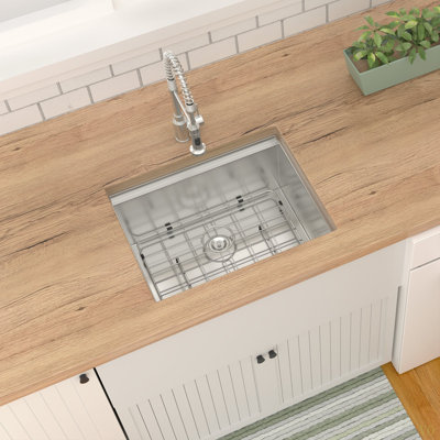 Laundry Workstation Sink - 24" X 18" X 13" Undermount Workstation Laundry Utility Sink Deep Single Bowl 16 Gauge Stainless Steel Laundry Tub Sinks