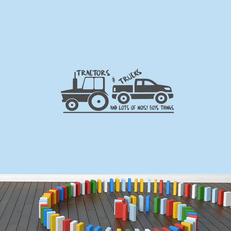Décalcomanie murale tracteurs et camions, Gris foncé