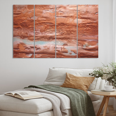«Terracotta Bliss Texture Abstract II» sur toile, reproduction de 4 pièces