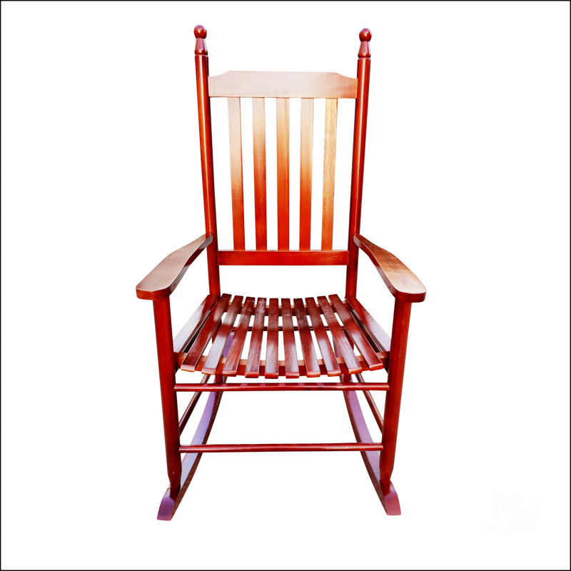 Chaise berçante en bois, Brun