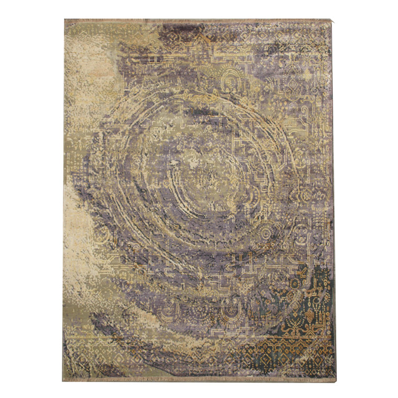 Tapis en laine et soie népalaise oxydée 8 X 10