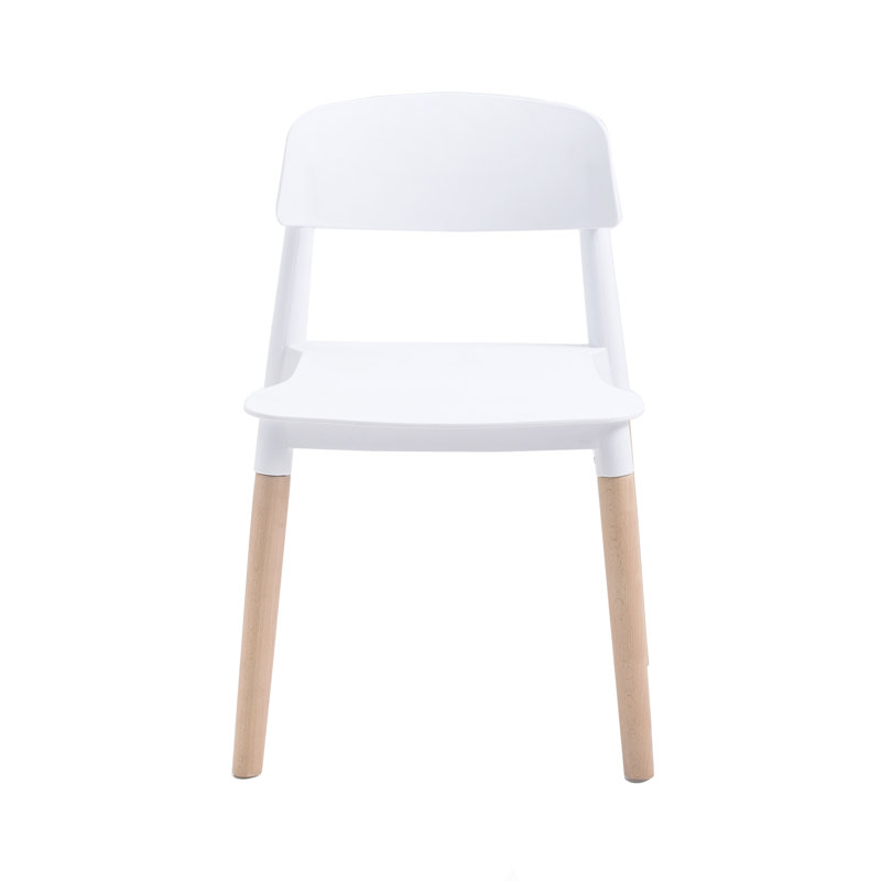 17.72'' H Beech Stacking Side Chair, White