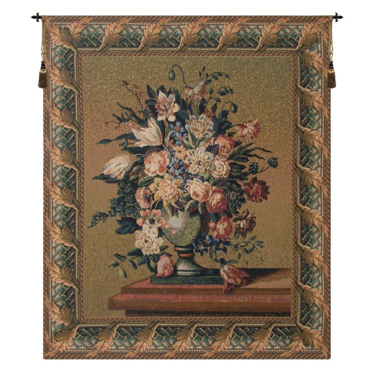 Bouquet Flamand Floral French Jacquard Woven Wall Art Hanging