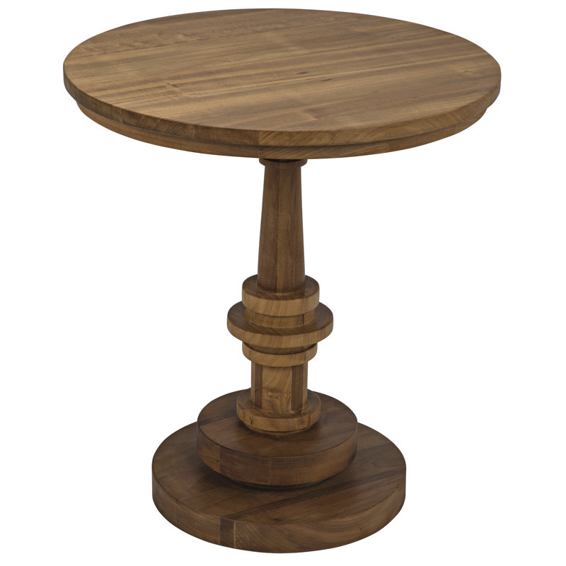 Comodo Solid Wood Pedestal End Table