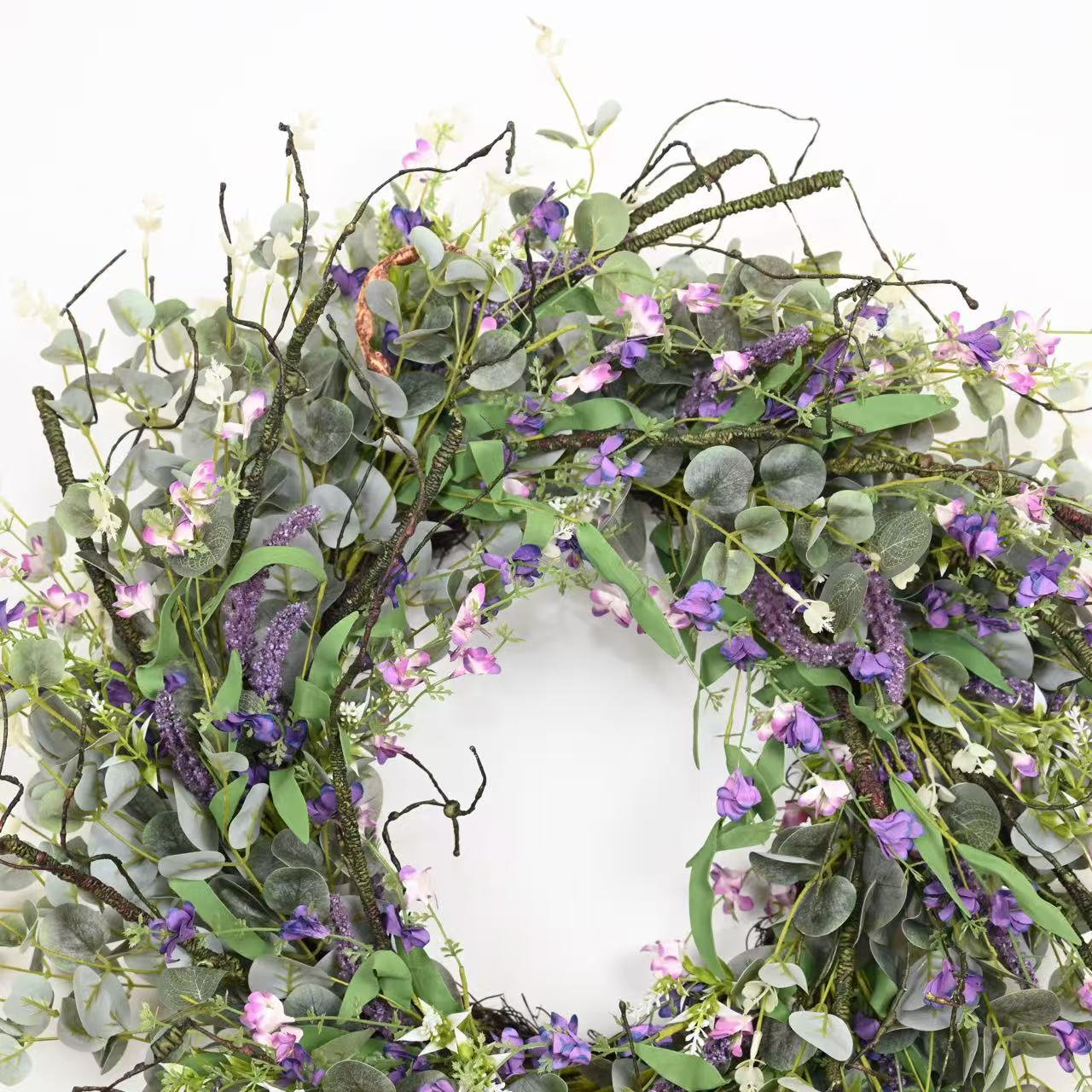 26" Handcrafted Eucalyptus Wildflower Wreath