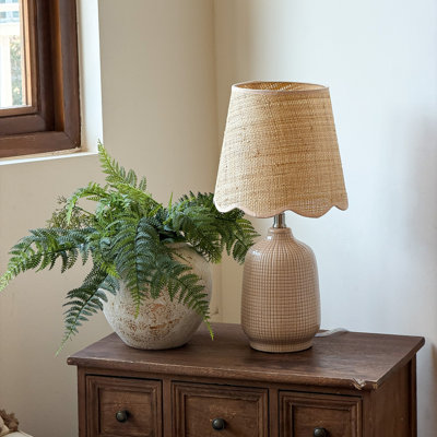 Ceramic Table Lamp with Scallop Shade