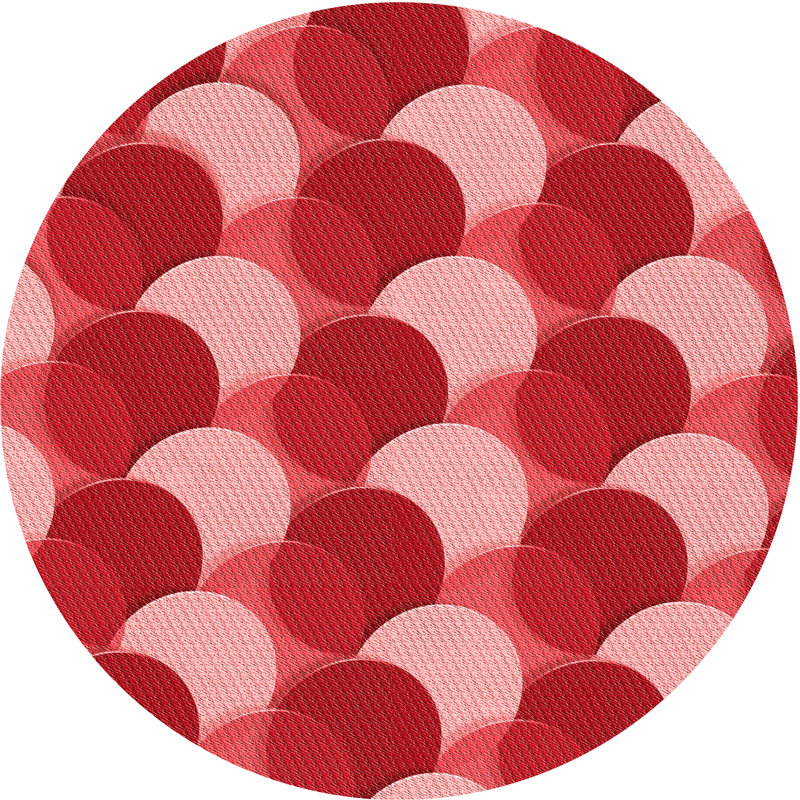 Tapis abstrait en laine rouge, Rond 4 pi