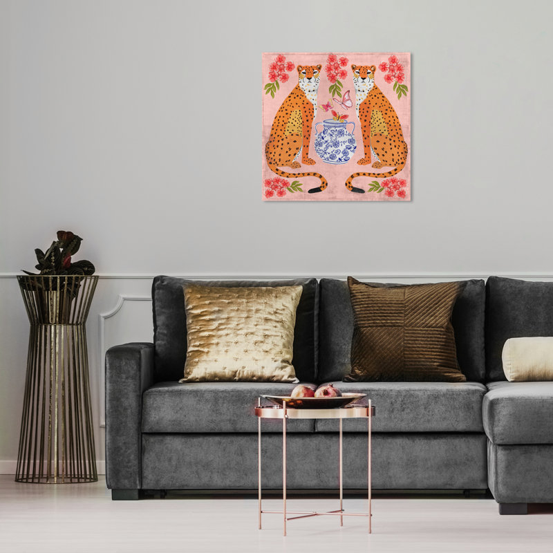 «Great Mother Cheetahs», impression sur toile, Toile tendue, H 40 po x l 40 po, Sans cadre