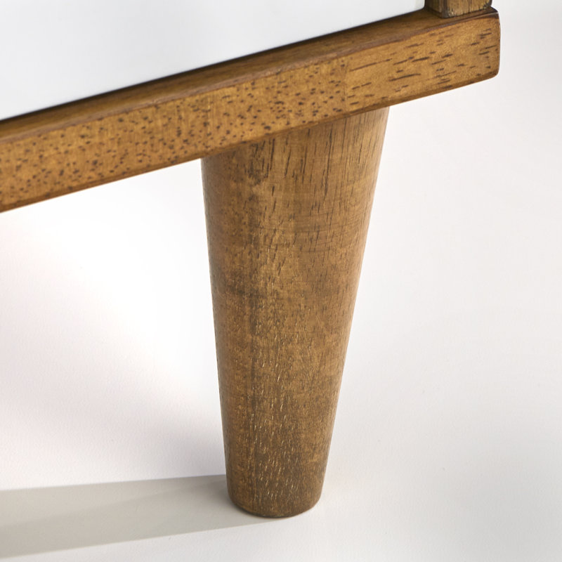 Commode 8 tiroirs Afrida, Noyer clair / blanc