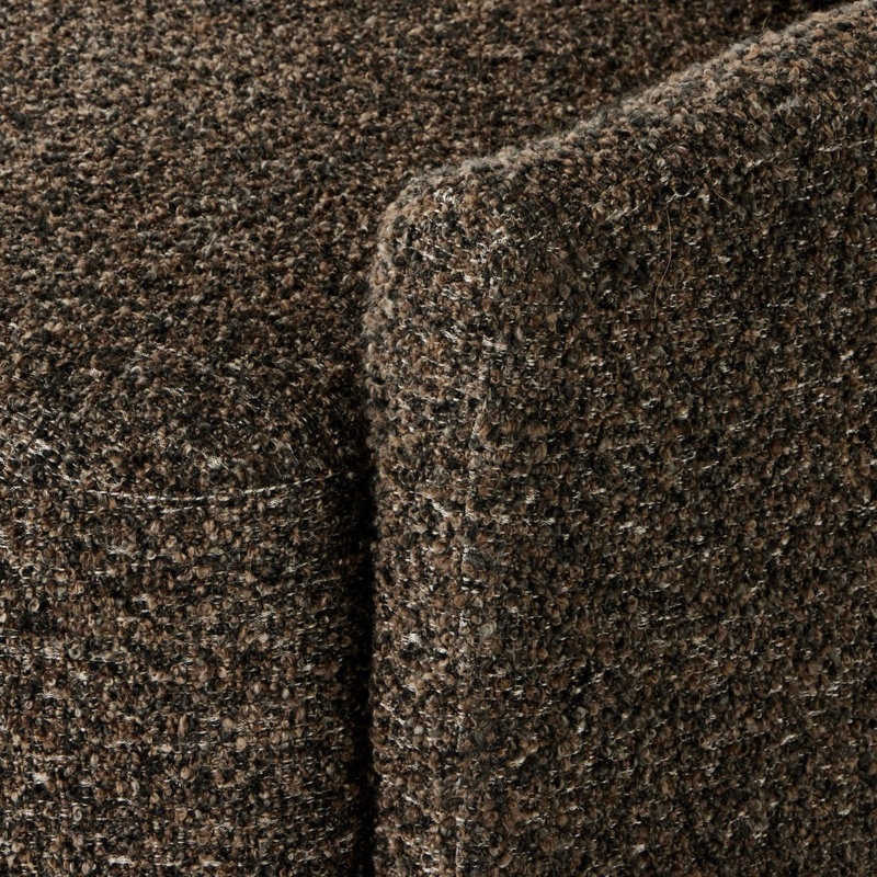 Chloe Curved 62" Round Arm Loveseat, Ivan Granite Boucle