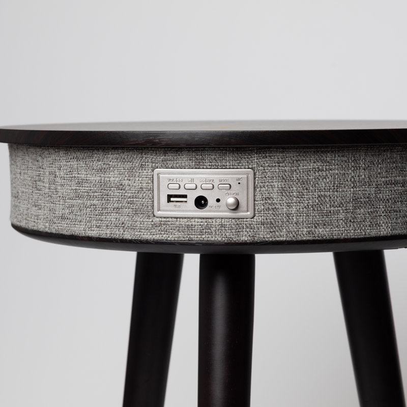 Rusée Smart Table with Speaker & Wireless Charger, Black