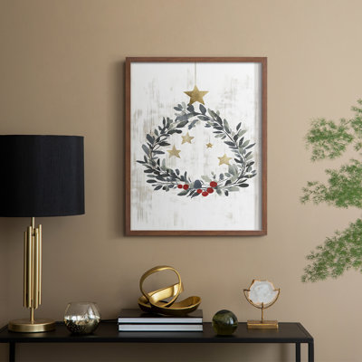 «Christmas Holiday», reproduction d'art encadrée - bois massif