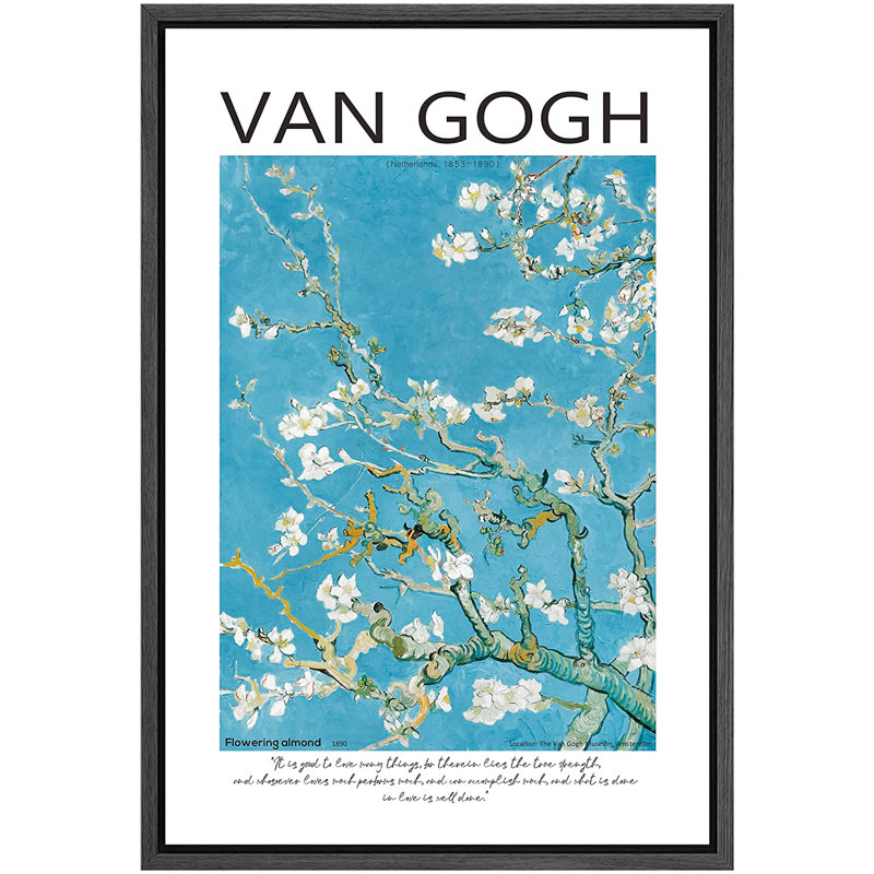 «Signature», reproduction d'art sur toile encadrée, Vincent Van Gogh, Noir, H 24 po x l 16 po