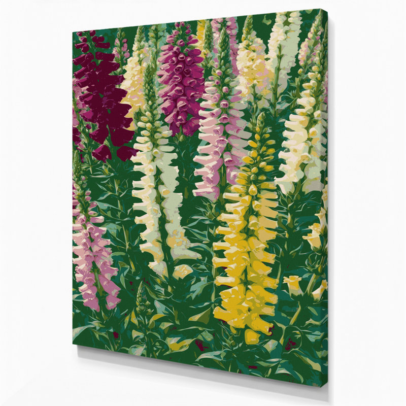 "Watercolor Botanical 25", art mural sur toile verte, H 36 po x l 24 po