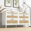 Commode 59 po en rotin avec 6 tiroirs