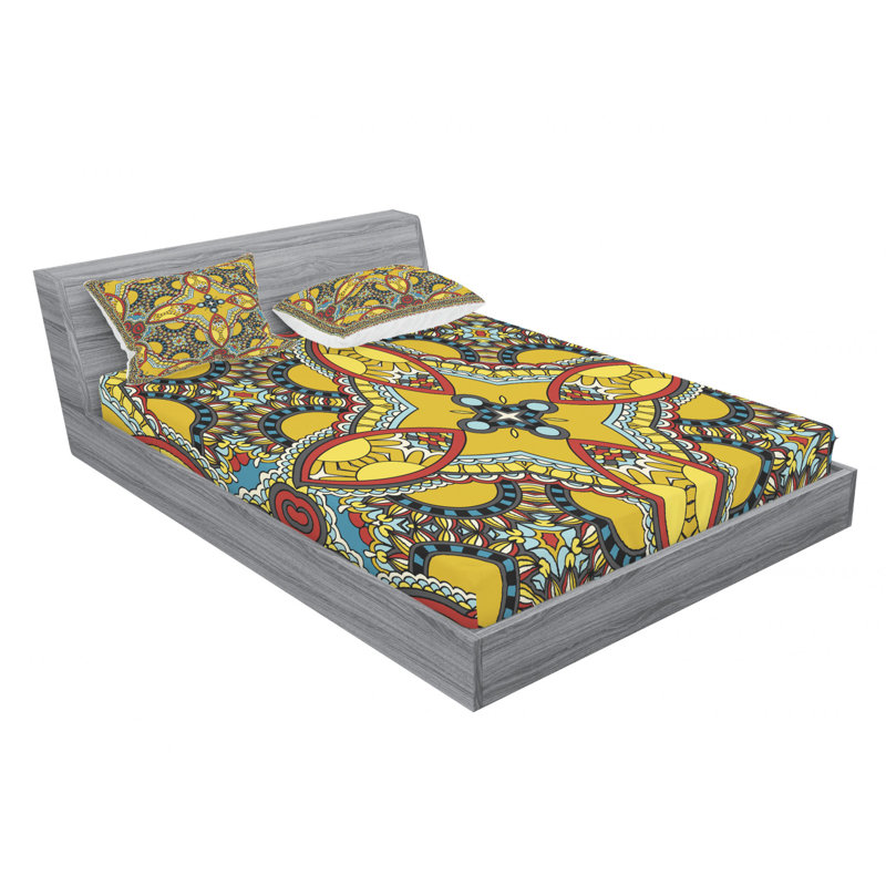 Microfiber Paisley Sheet Set, Full/Double Sheet Set with Fitted Sheet