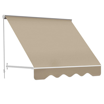 Outsunny 6' Drop Arm Manual Retractable Window Awning Sun Shade Shelter For Patio Balcony Outdoor