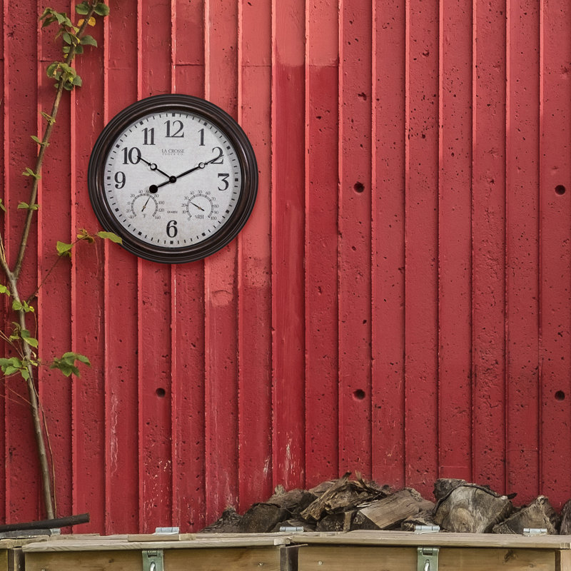 Horloge murale intérieure / extérieure 15 po La Crosse 404-3015 avec température et humidité