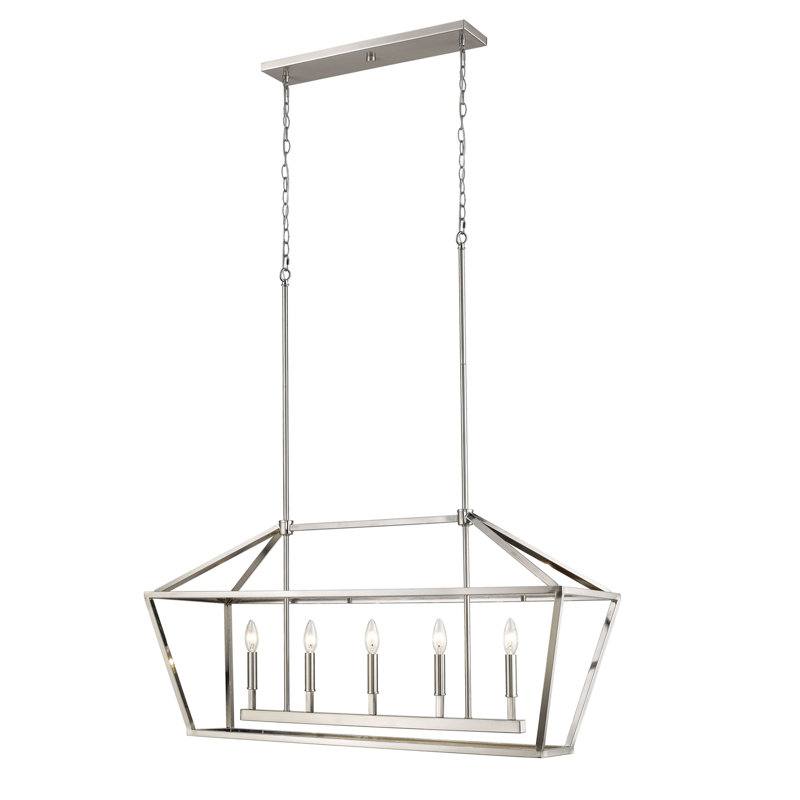 Glenhaven 5 - Light Kitchen Island Pendant, Satin Nickel