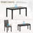 6-Piece Dining Table Set With Bench And Chairs, Dining Table Set For 6 With Bench, Wooden Dining Table Set