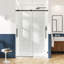 Porte de douche coulissante simple sans cadre l 56 à 61 po x H 79 po avec verre trempé transparent de 3/8 po (10 mm), film incassable et localisateur de trou d'installation - Rail supérieur carré-123674337