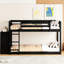 Lit simple superposé au-dessus avec 4 tiroirs pratiques et 3 tablettes pour la maison et le style-593508979-593508982