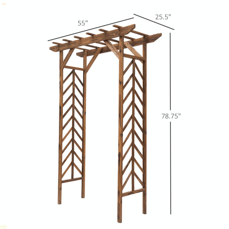 Treillis arqué en bois pour jardin Outsunny 79In