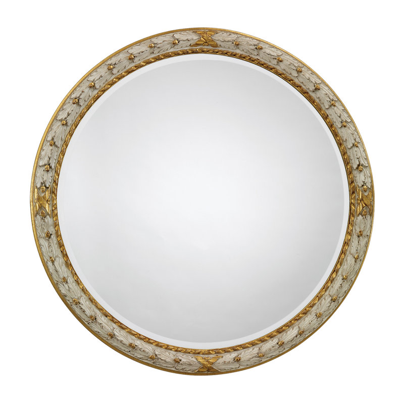Miroir décoratif rustique, 32 po x 32 po, Chêne sculpté