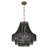 Metal Rattan and Wood Bead Chandelier-2118085195