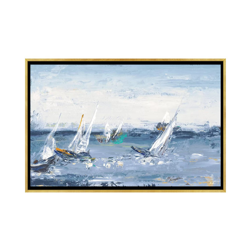 «Blue Water Adventure» par Patricia Pinto, reproduction d'art sur toile, Pas de tapis, H 40 po x l 26 po x P 1,5 po