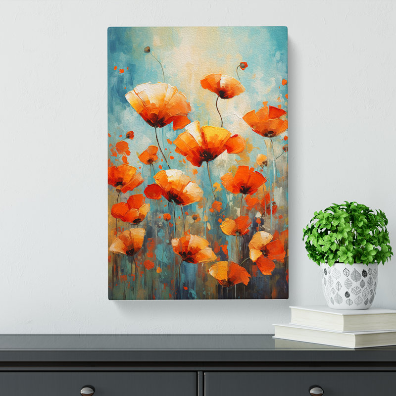 Poppy Field Abstract No.3 - No Frame Print, 76cm H x 50cm W x 3cm D