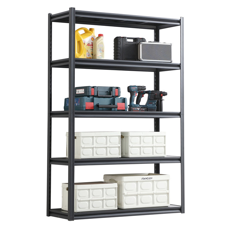 Tablettes de rangement robustes en métal, (5 tablettes) H 17,7 po x l 72 po x P 47,2 po