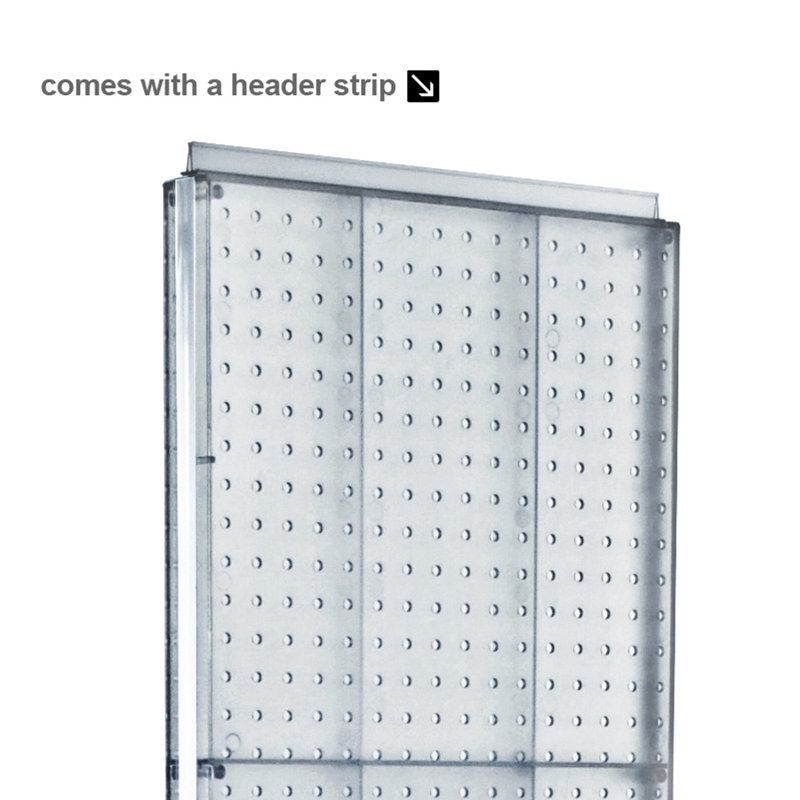 Orange Styrene Pegboard Display with Silver Revolving Base