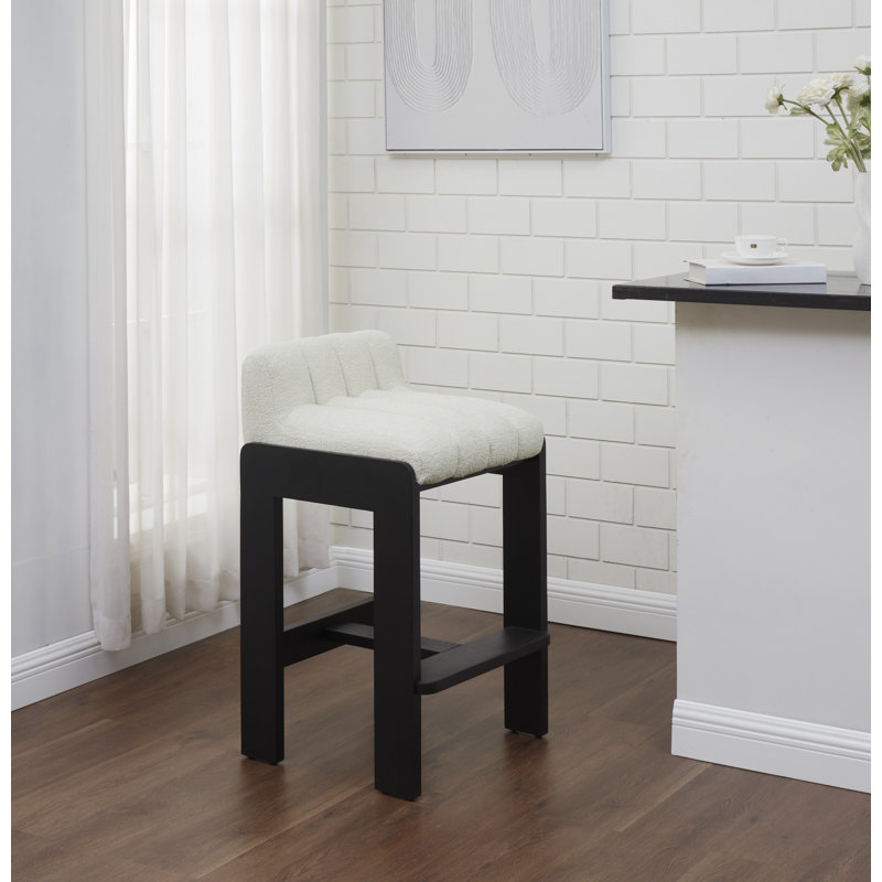 Zayne Boucle, Tabouret de bar (hauteur du siège 28 po), Noir
