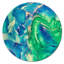 Bleu et vert, art liquide abstrait I - art mural moderne en métal-68858250