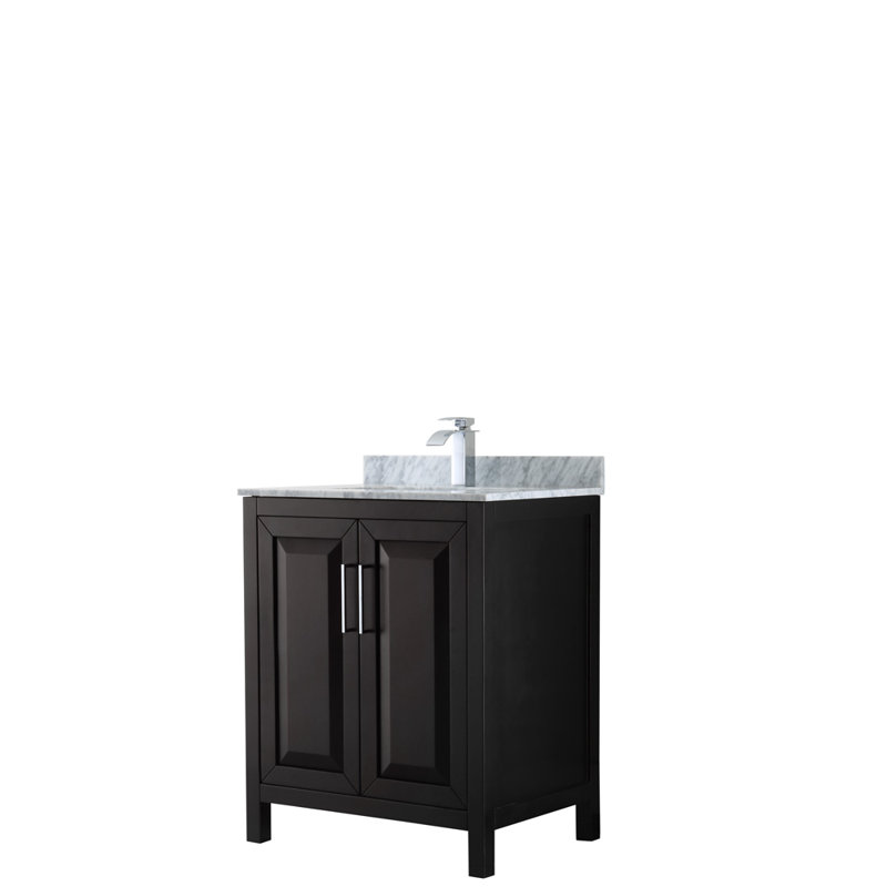 Daria 30'' W Single Vanity, White, White Cultured Marble, Polished Chrome