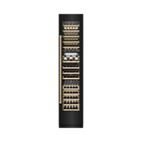 ZLINE Autograph 18 in. Black Stainless 68 Bottle Left Hinge Column Wine Cooler with Gold Accents